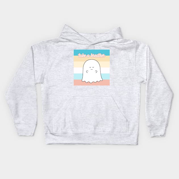 Gordie the Ghost (take a breather) | by queenie's cards Kids Hoodie by queenie's cards